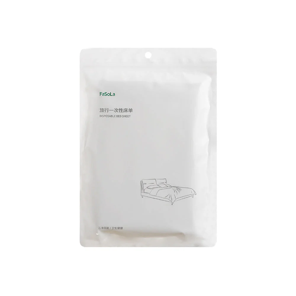 FaSoLa Disposable Travel Bed Sheet White 1.8m X3 - Image 3