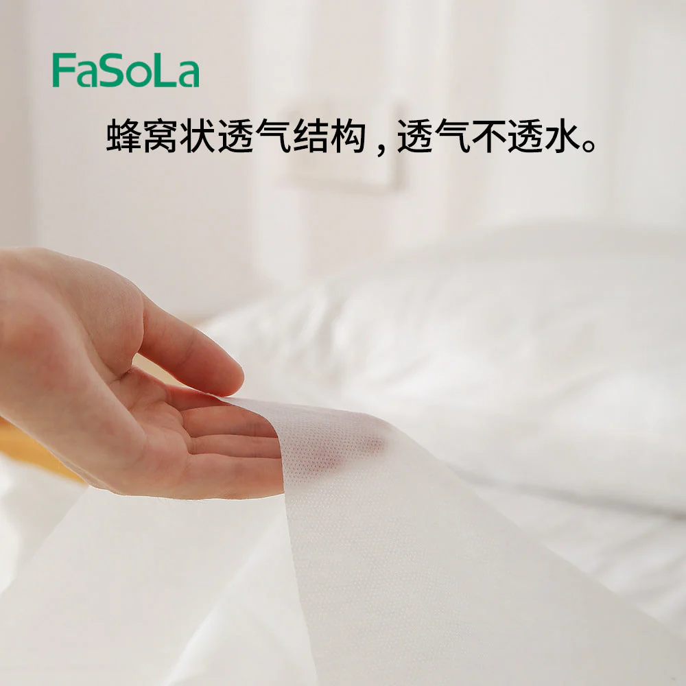 FaSoLa Disposable Travel Pillowcase - White, 1 Pair X3 - Image 2