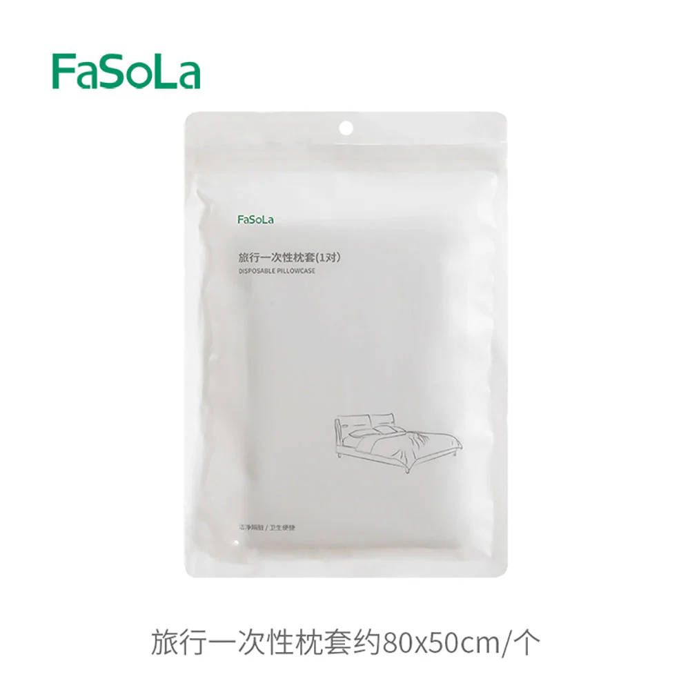 FaSoLa Disposable Travel Pillowcase - White, 1 Pair X3 - Image 3