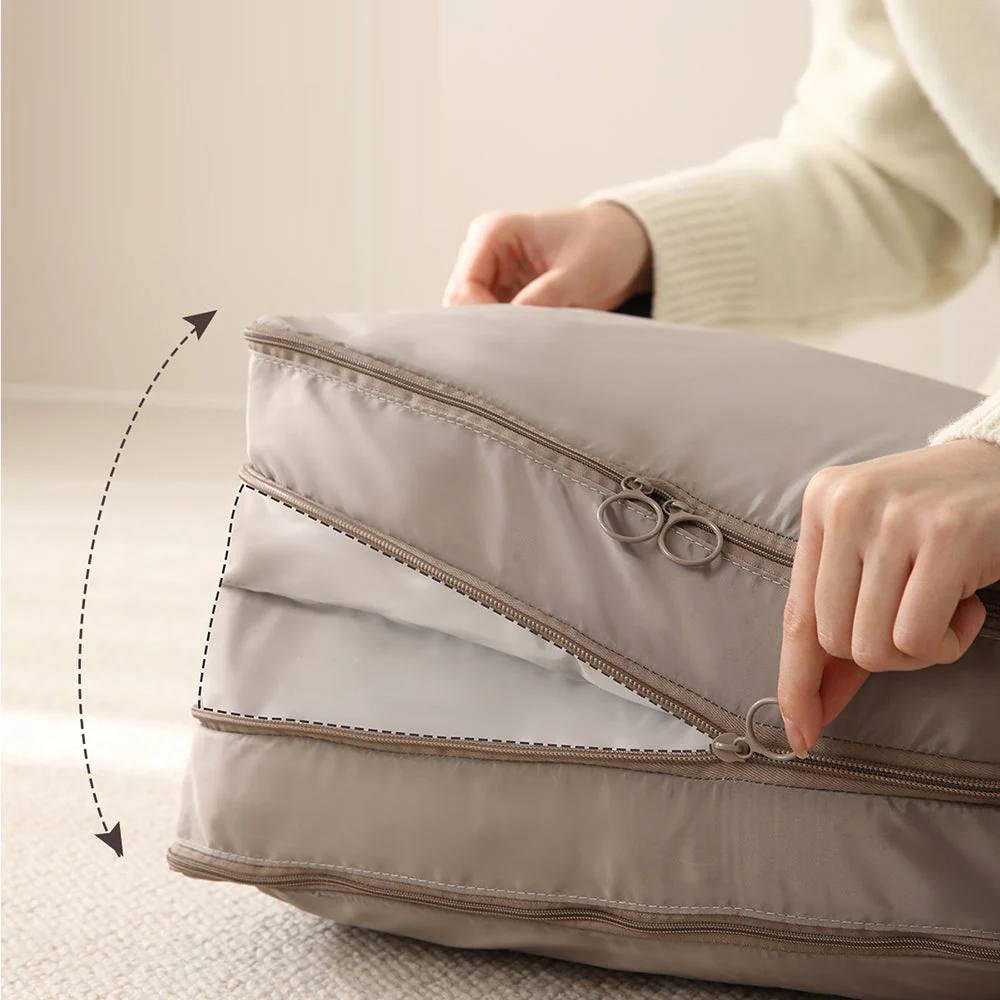 FaSoLa Double-Layer Quilt Storage Bag - Gray - Image 4