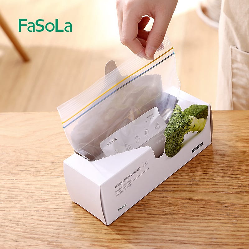 FaSoLa Double-Layer Ziplock Bags - Medium, 18x20cm, 20 Pieces - Image 5