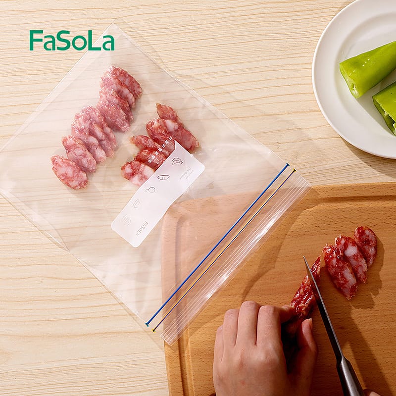 FaSoLa Double Zipper Storage Bags - Large, 27x28cm, 10 Pieces - Image 2