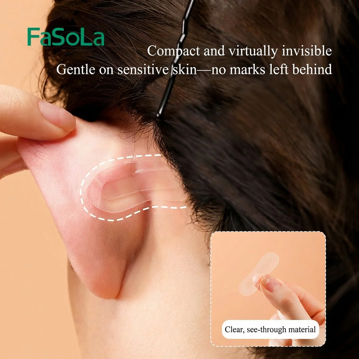 FaSoLa Dragon Bone Ear Support Patches - 6 Pairs, Transparent - Image 2