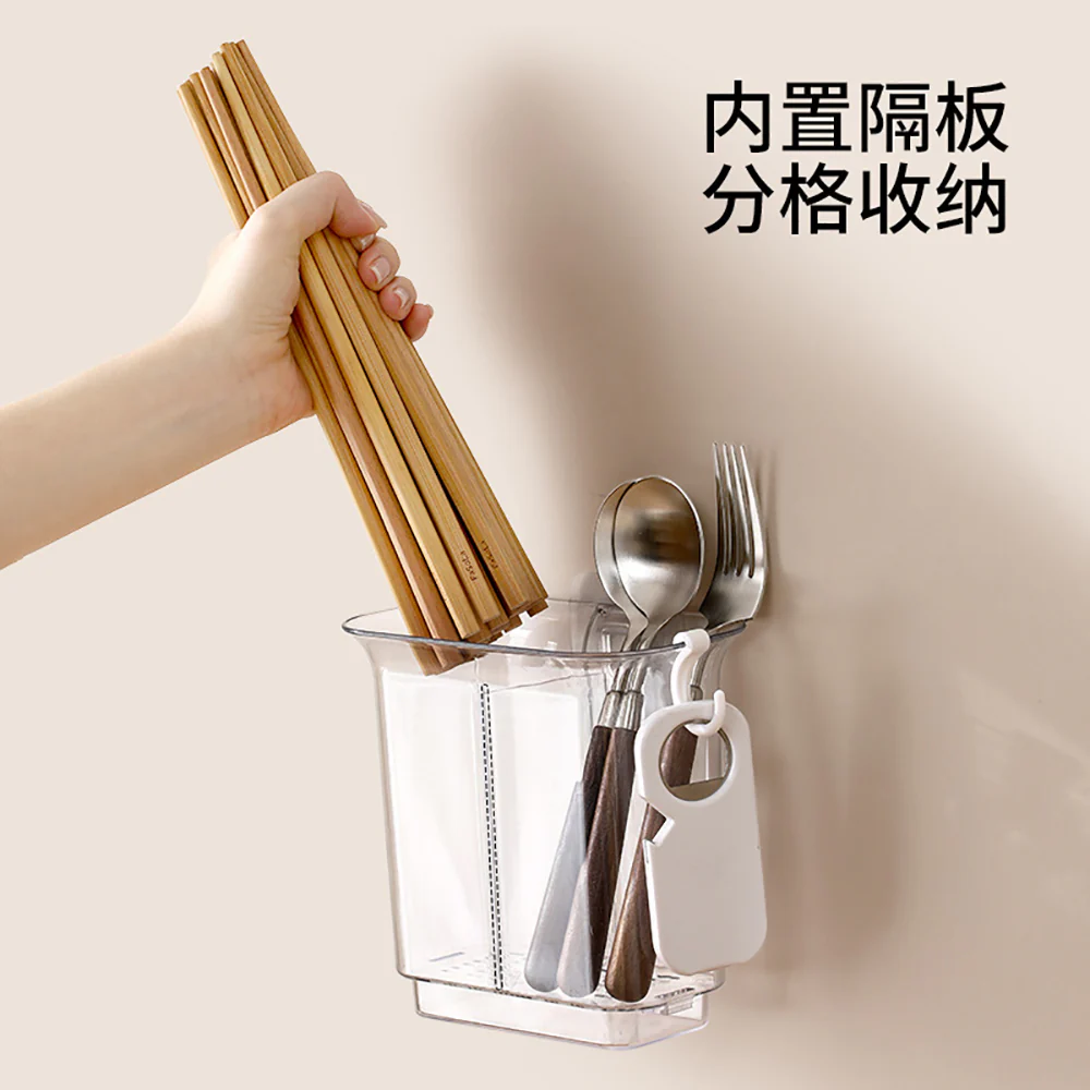 Fasola Draining Chopstick Holder - Transparent White - Image 3
