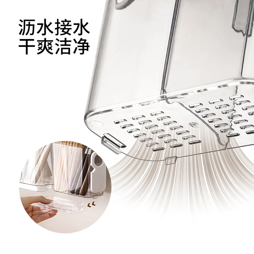 Fasola Draining Chopstick Holder - Transparent White - Image 4