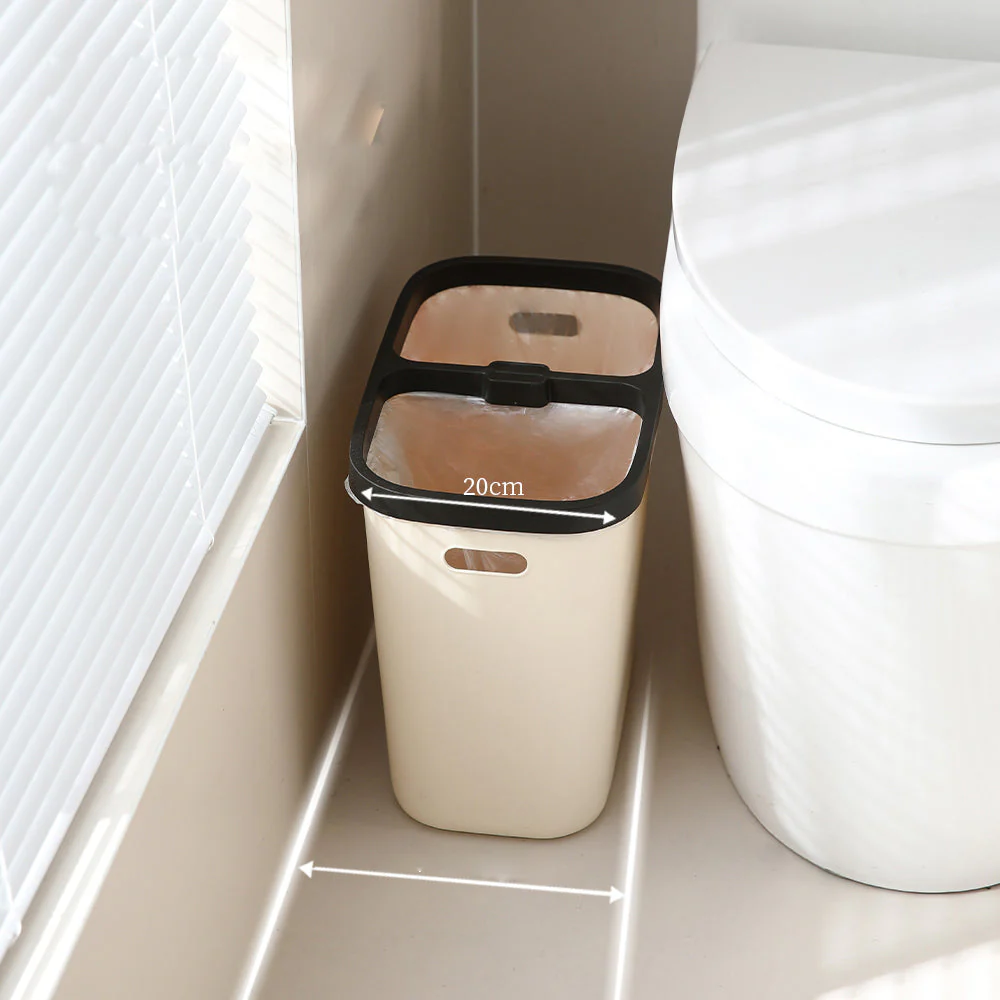FaSoLa Dual Compartment Trash Bin - Off-White - Image 2