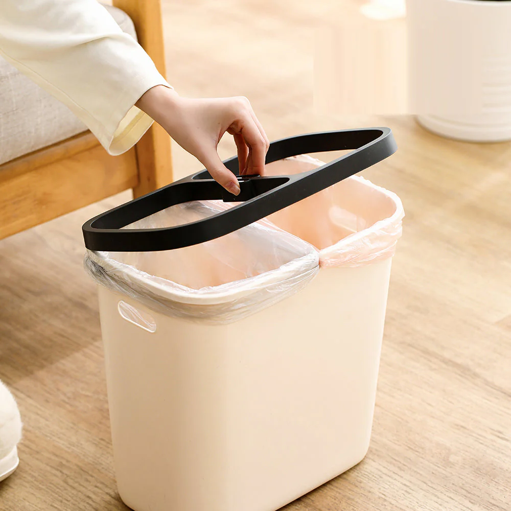 FaSoLa Dual Compartment Trash Bin - Off-White - Image 3