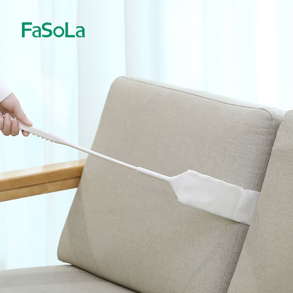 FaSoLa Extendable Detachable Flat Duster - Beige, 65*7cm, Pack of 10