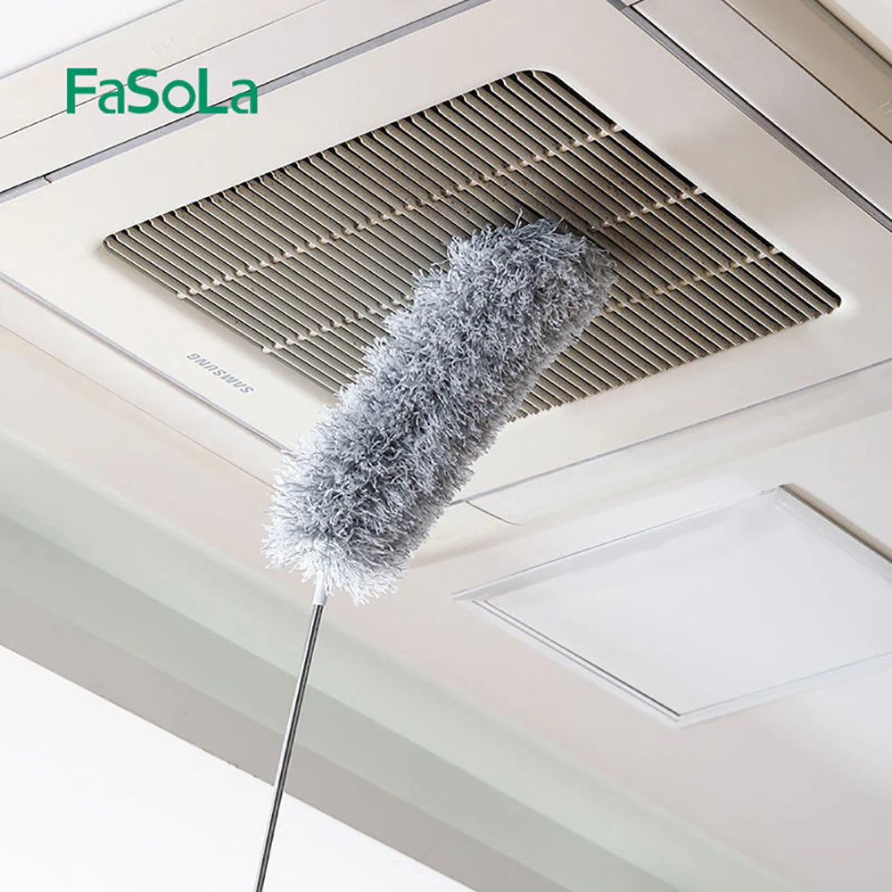 FaSoLa Extendable Round Head Duster - Grey, 14*82cm - Image 2