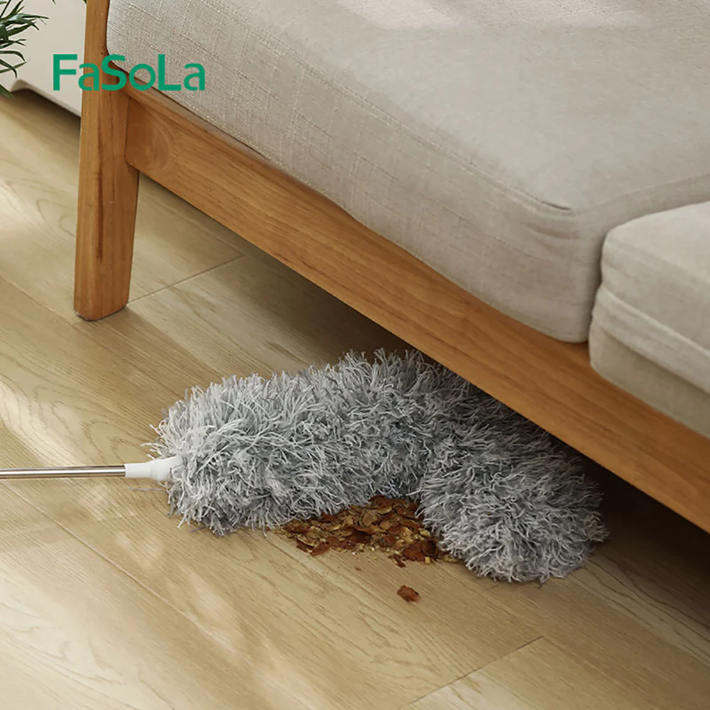FaSoLa Extendable Round Head Duster - Grey, 14*82cm - Image 5