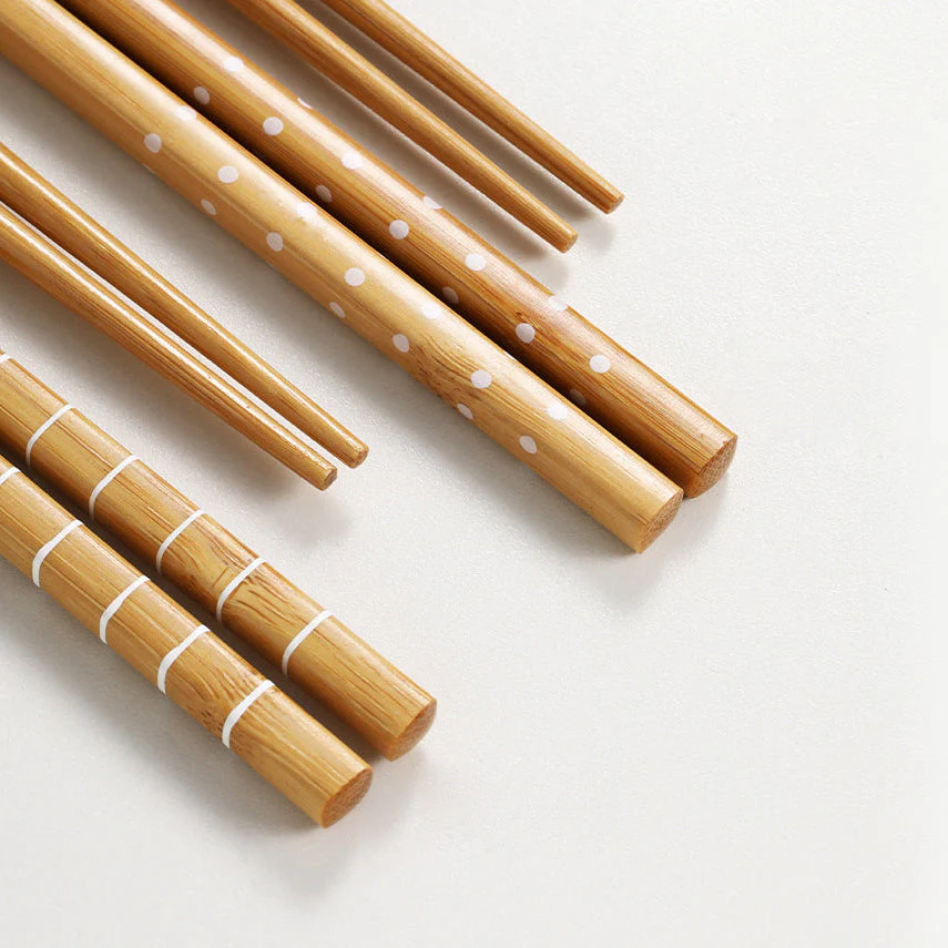FaSoLa Extra Long Bamboo Frying Chopsticks - Dotted Design X3 - Image 2