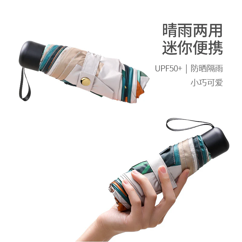 FaSoLa Fashion Compact Folding Umbrella - Summer Floral Design - Image 3