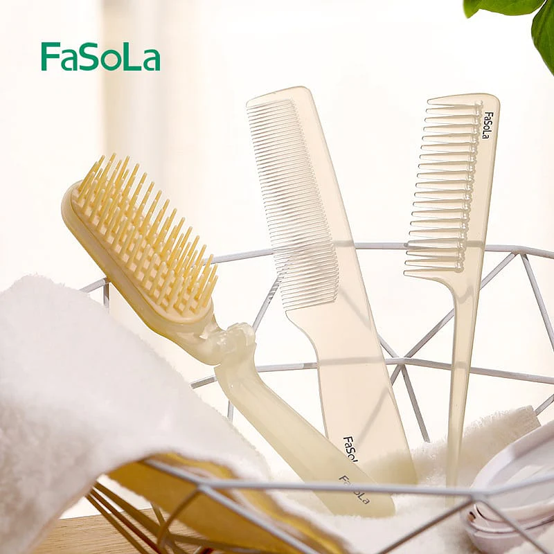 FaSoLa Fine Tooth Straightening Comb - Beige, 18.1*3.2cm - Image 2