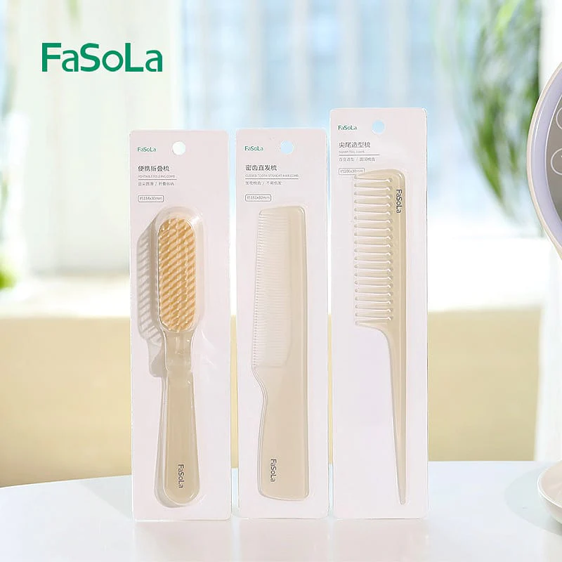 FaSoLa Fine Tooth Straightening Comb - Beige, 18.1*3.2cm - Image 5
