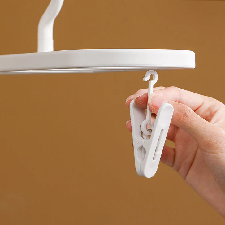 FaSoLa Foldable Drying Rack with 14 Clips - White - Image 2