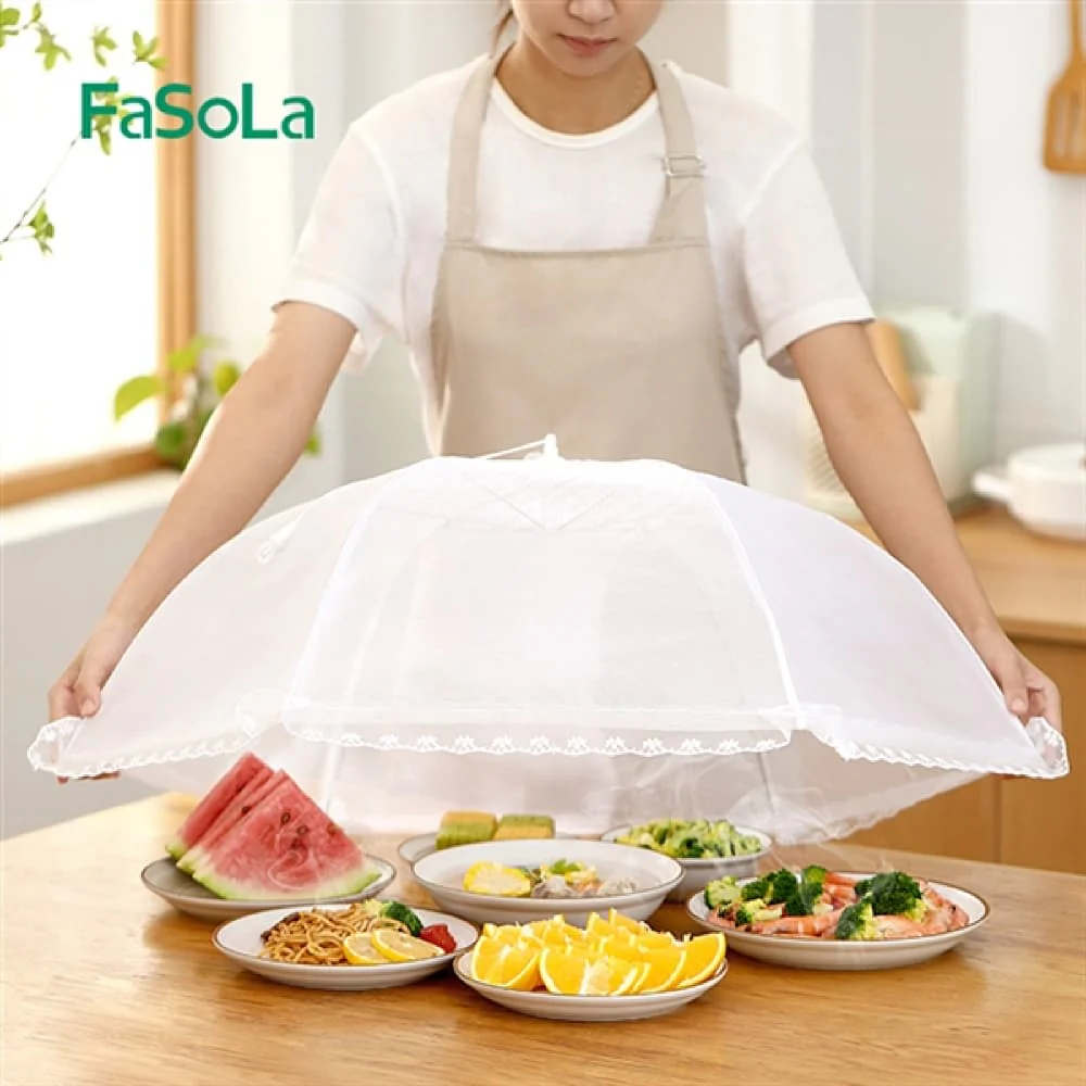 FaSoLa Foldable Mesh Food Cover - 20 Inch, White - Image 2