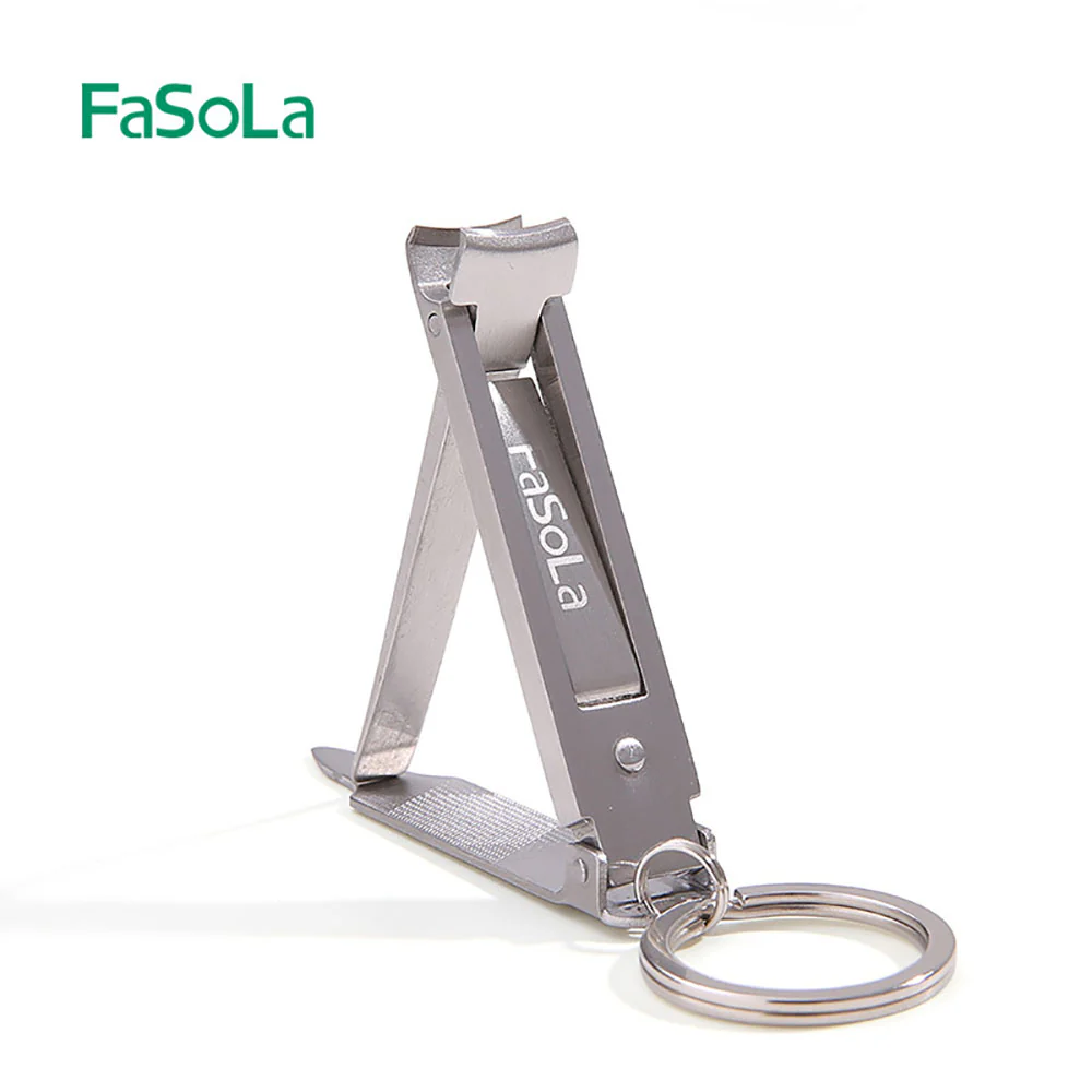 FaSoLa Foldable Nail Clipper - Steel Color - Image 3