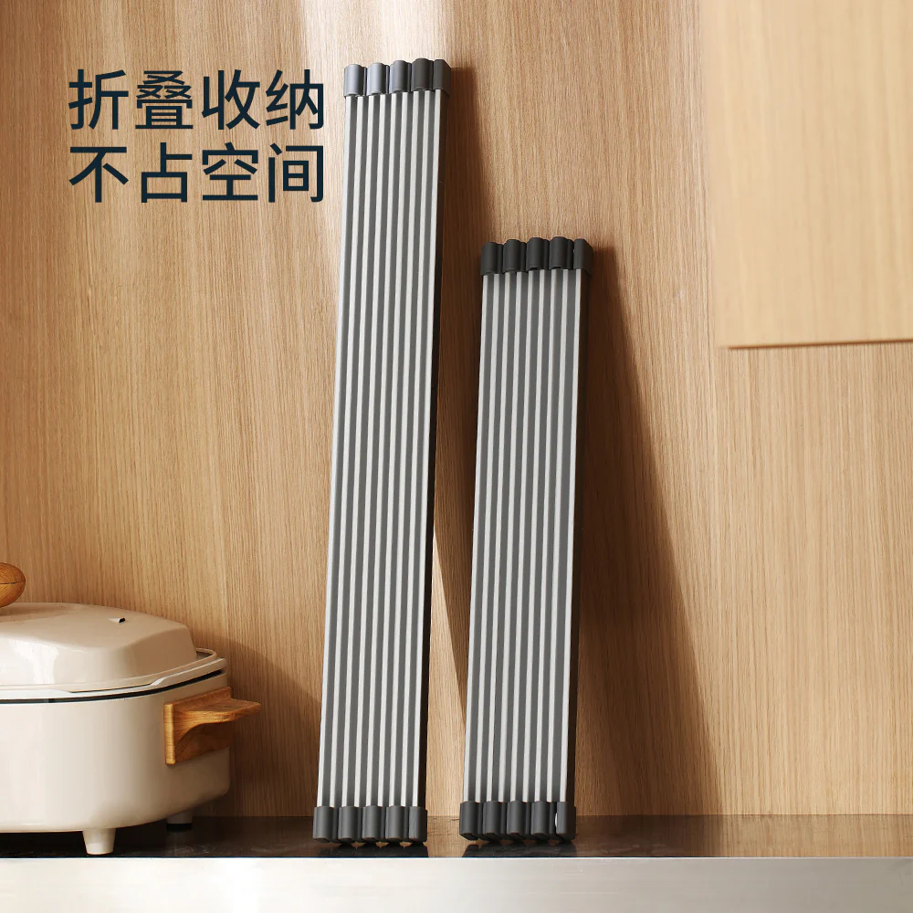 FaSoLa Foldable Sink Draining Rack - Gray, 48cm - Image 5