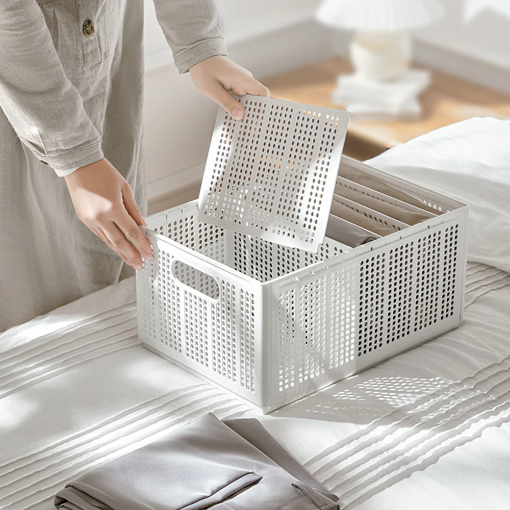 FaSoLa Foldable Storage Basket - Large, White - Image 4