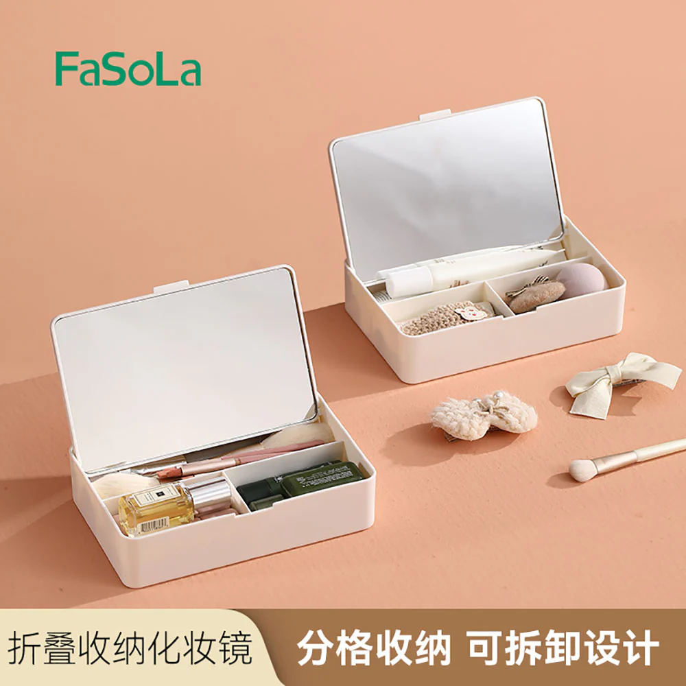 FaSoLa Foldable Storage Makeup Mirror - White - Image 2