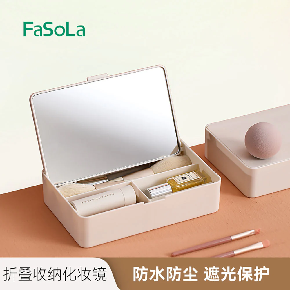 FaSoLa Foldable Storage Makeup Mirror - White - Image 3