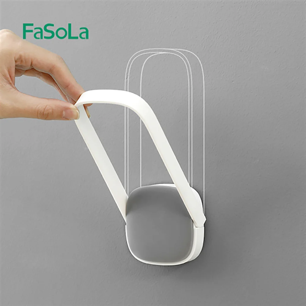 FaSoLa Foldable Wall-Mounted Clothes Hanger Storage Rack - White, 18*7cm - Image 3