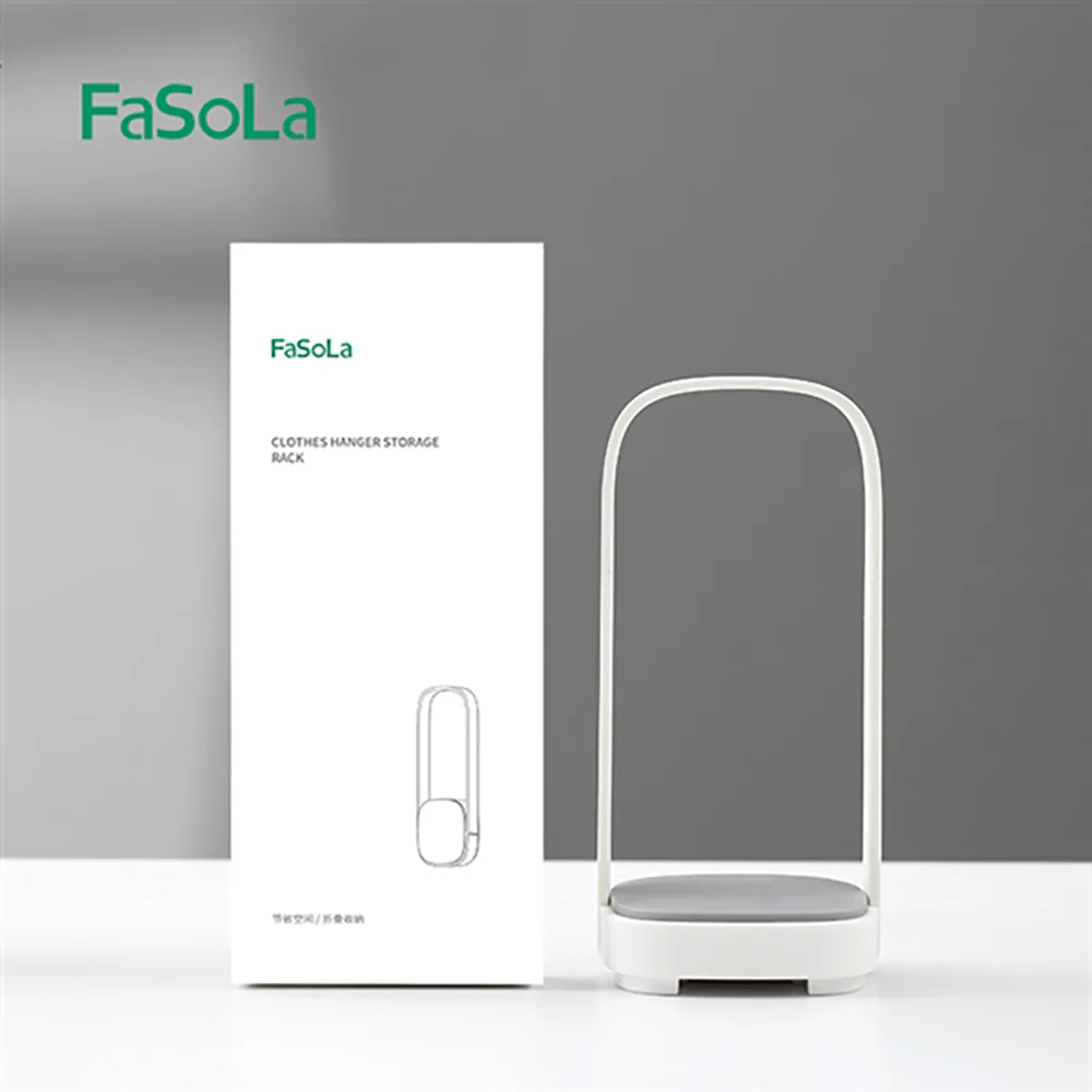 FaSoLa Foldable Wall-Mounted Clothes Hanger Storage Rack - White, 18*7cm - Image 4