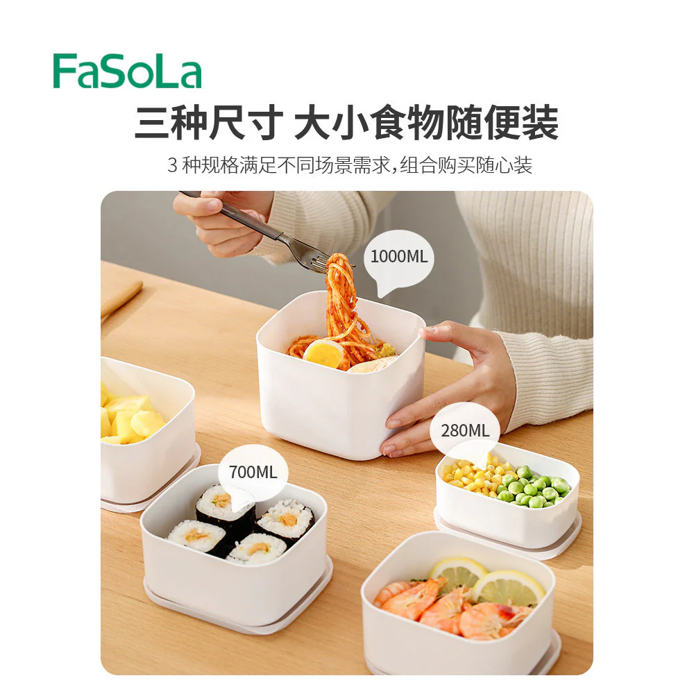 FaSoLa Food Storage Container - White, 280ml X3 - Image 4