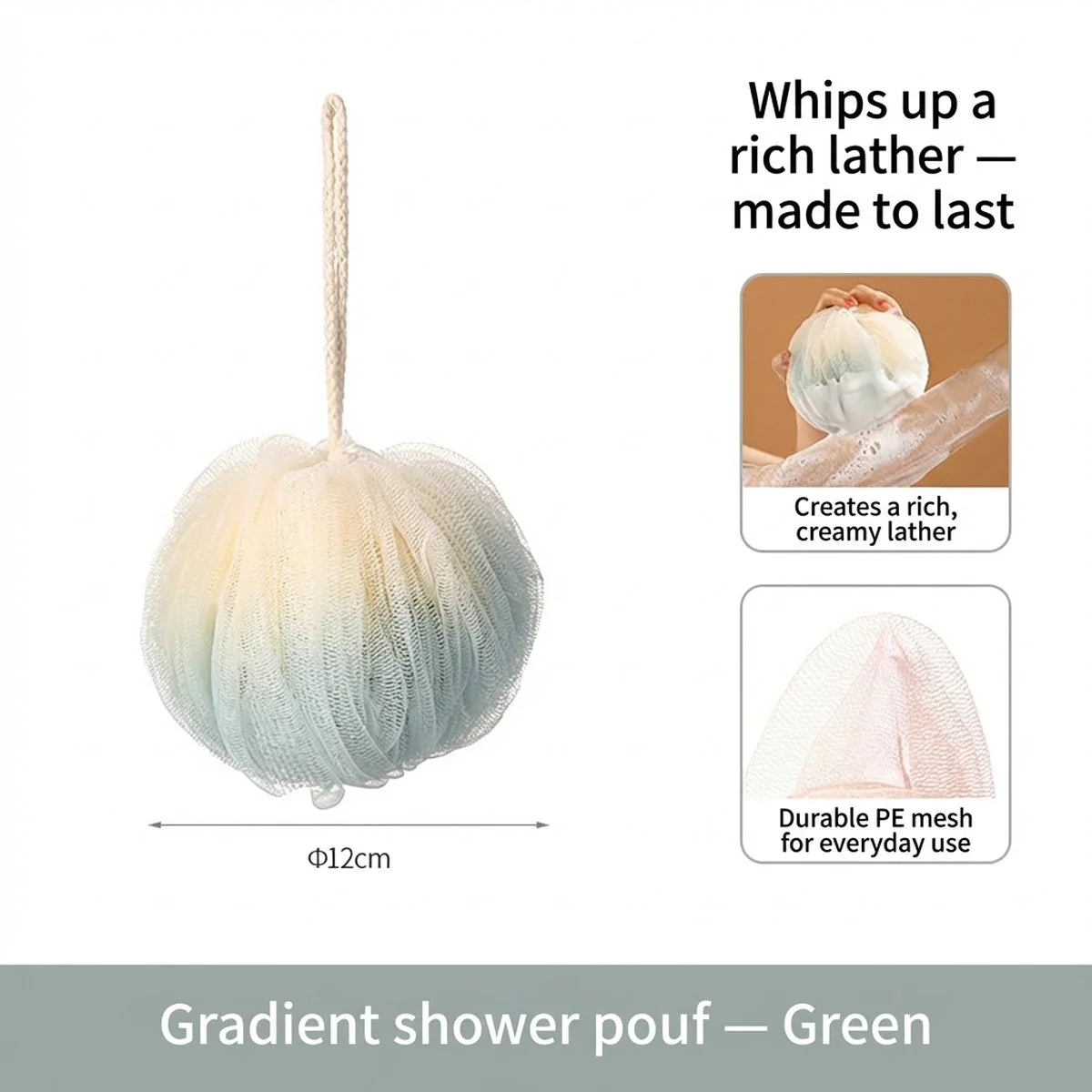 FaSoLa Gradient Bath Sponge - Green - Image 5