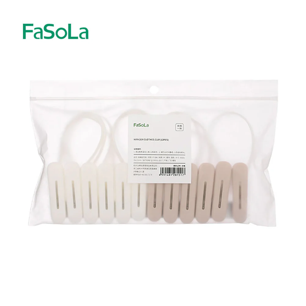 FaSoLa Hanging Clothes Clips - Assorted Colors, 12 Pieces - Image 6