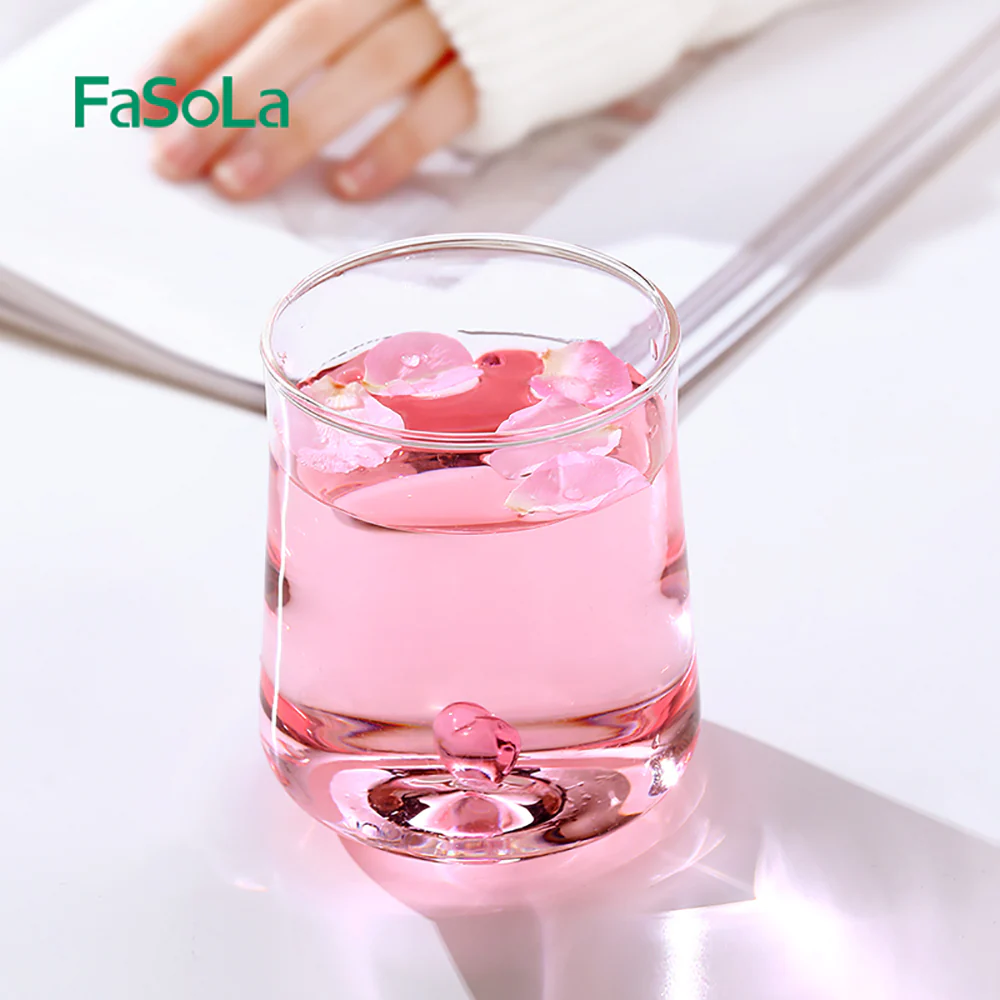 FaSoLa Heart Glass Cup - Pink - Image 4