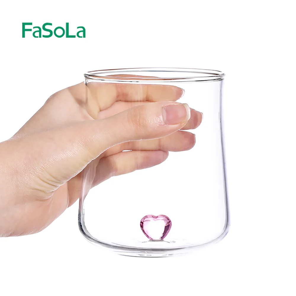 FaSoLa Heart Glass Cup - Pink - Image 5