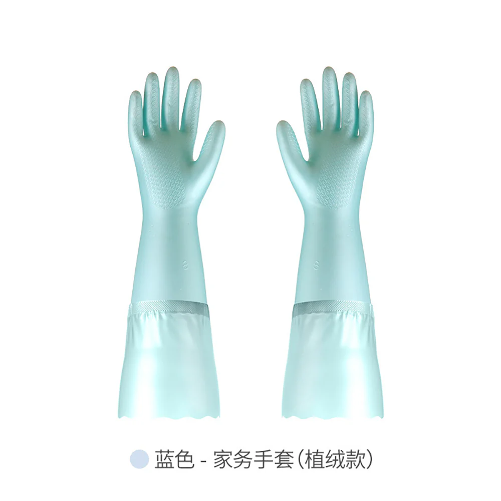 FaSoLa Household Gloves Blue L Flocked - Image 5