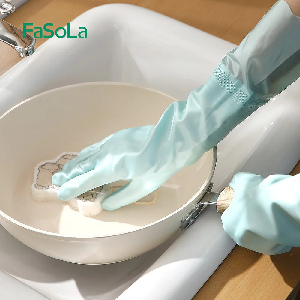 FaSoLa Household Gloves - Thin, Jelly Blue, Size S - Image 4