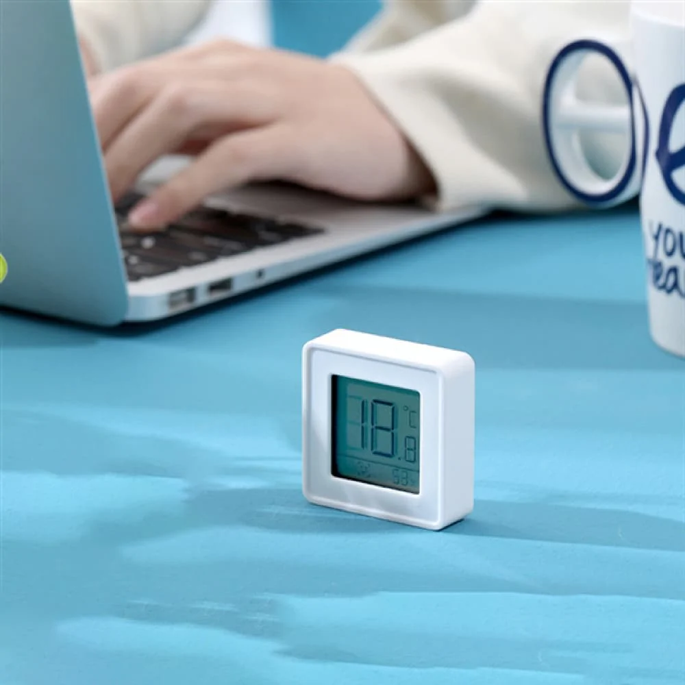 FaSoLa Indoor Wall-Mounted Digital Thermo-Hygrometer - White, 4.3*4.3*1.5cm - Image 2