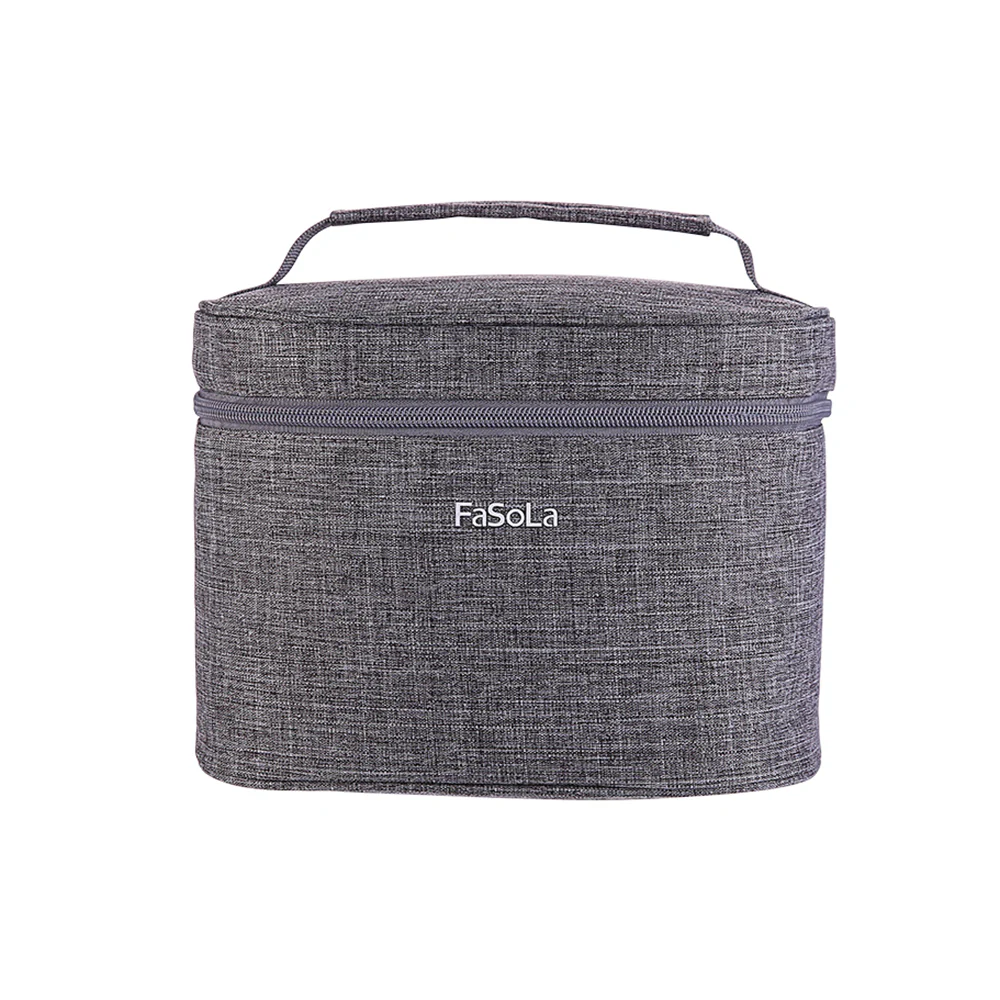 Fasola Insulated Cylinder Lunch Bag - Grey, 22x15x16cm - Image 3