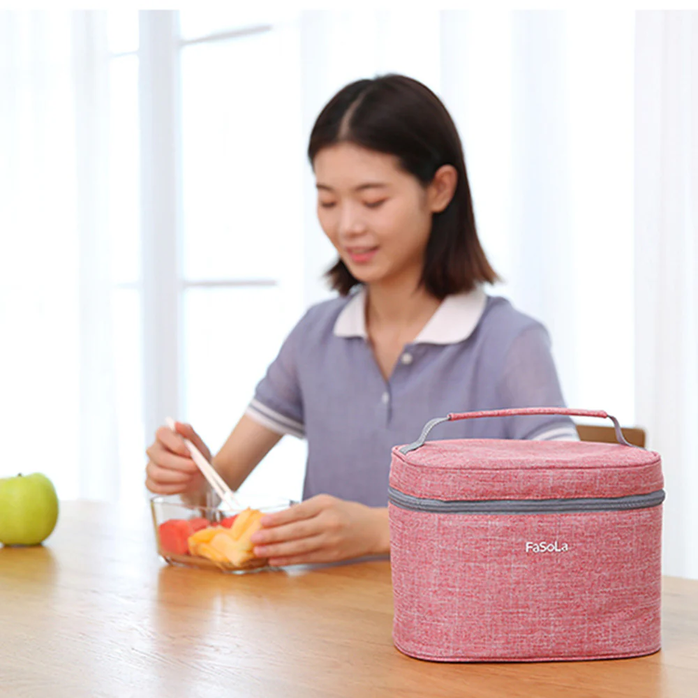 Fasola Insulated Lunch Bag - Pink, 22*15*16cm - Image 3