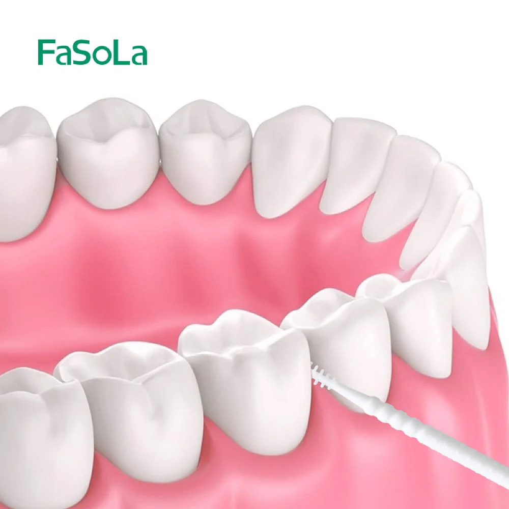 FaSoLa Interdental Brushes - White, 8cm, 100 Pieces - Image 2