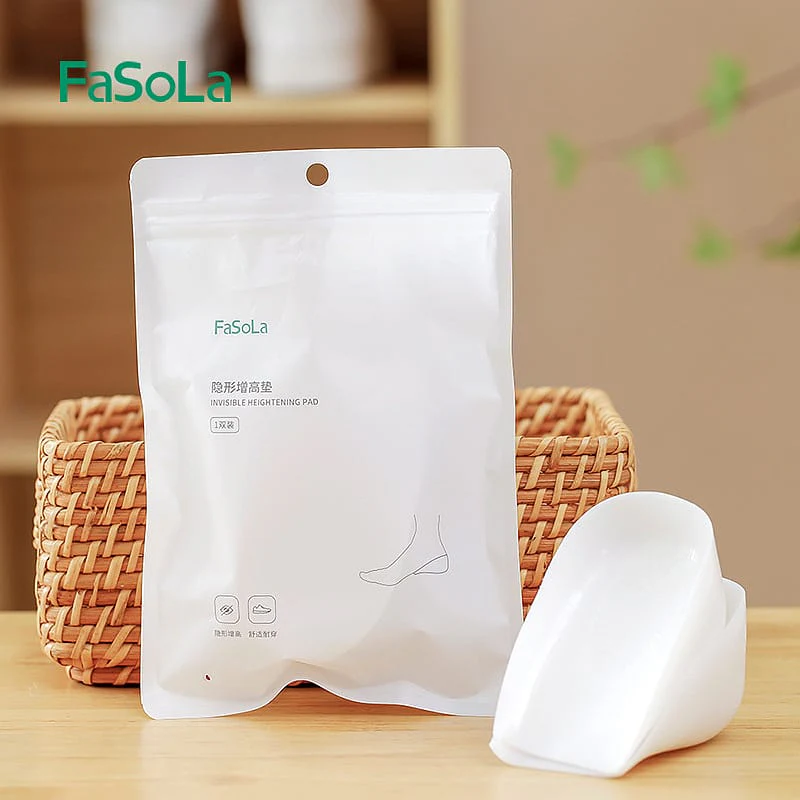 FaSoLa Invisible Silicone Height Increase Insoles for Men - 2.5cm, White - Image 4