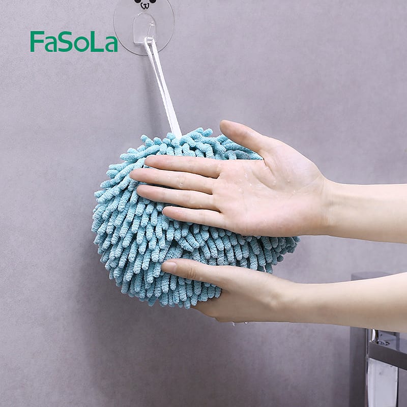 FaSoLa Japanese Chenille Thickened Hand Towel Ball - Blue, 17*17cm - Image 3