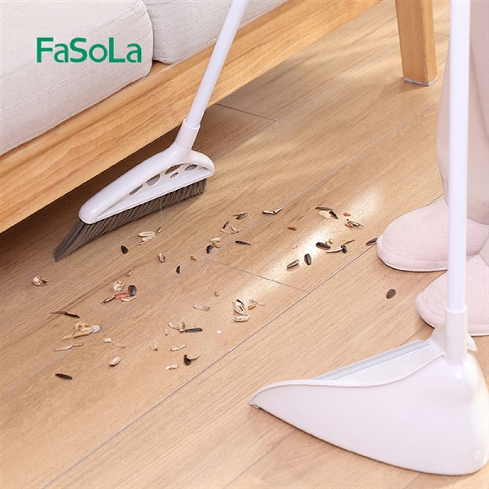 FaSoLa Japanese Minimalist Broom and Dustpan Set - White - Image 3