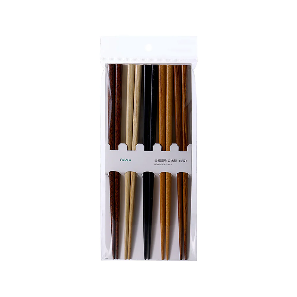 FaSoLa Jinfu Series Solid Wood Chopsticks - Mixed Colors - Image 5
