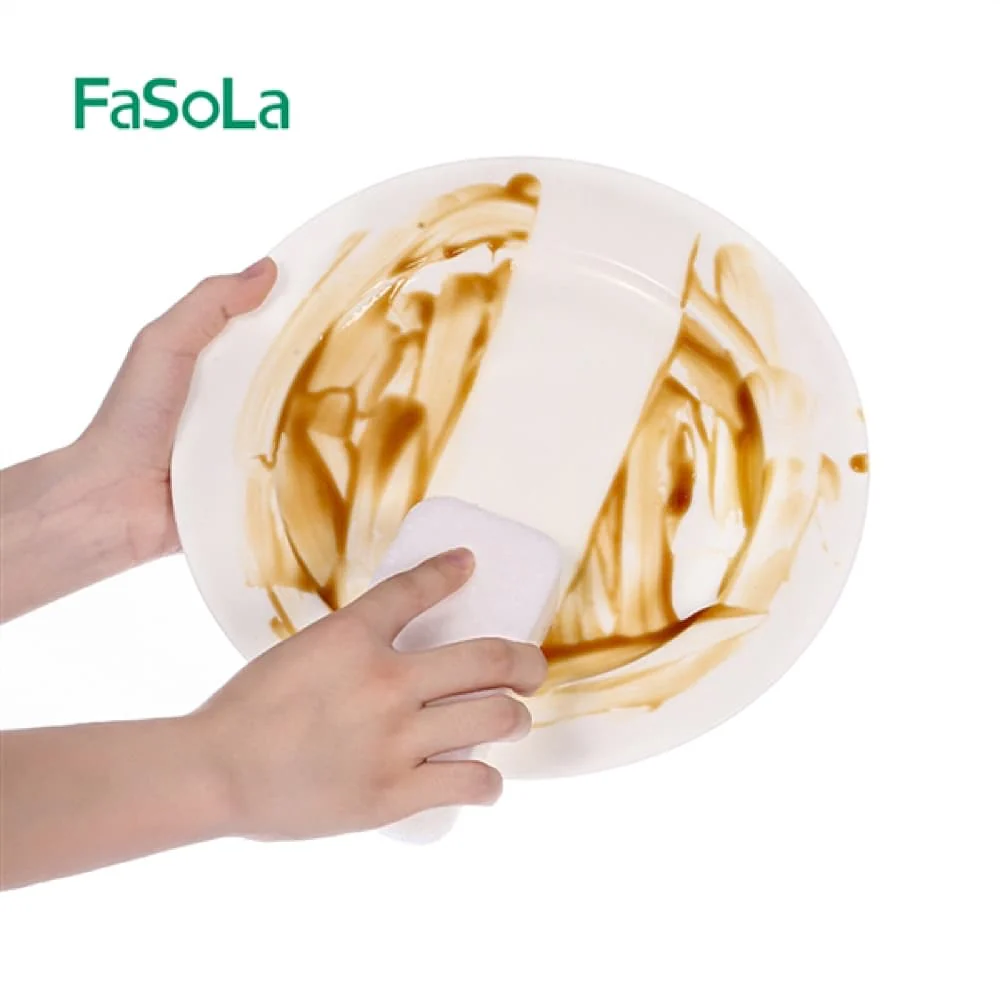 FaSoLa Kitchen Sponge Scouring Pads - White, 3 Pieces, 12*6*4cm - Image 2