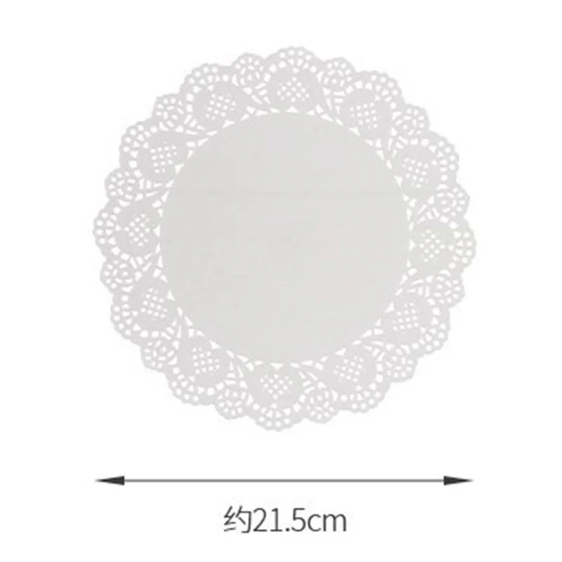 FaSoLa Lace Oil-Absorbing Paper for Fried Foods - White, Round, 21.5cm Diameter, 50 Pieces - Image 2