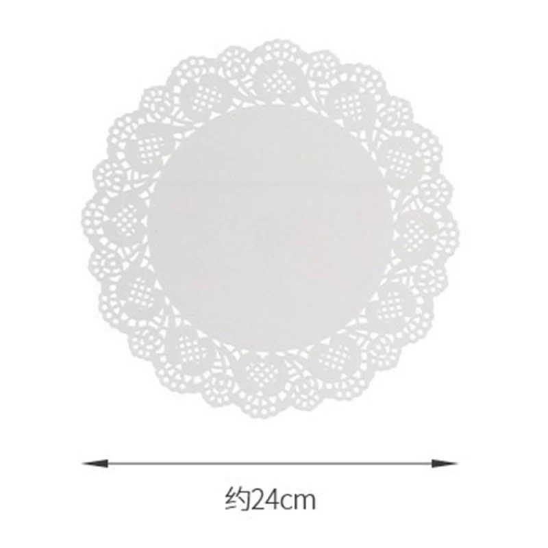 FaSoLa Lace Oil-Absorbing Paper for Fried Foods - White, Round, 24cm Diameter, 50 Pieces - Image 2