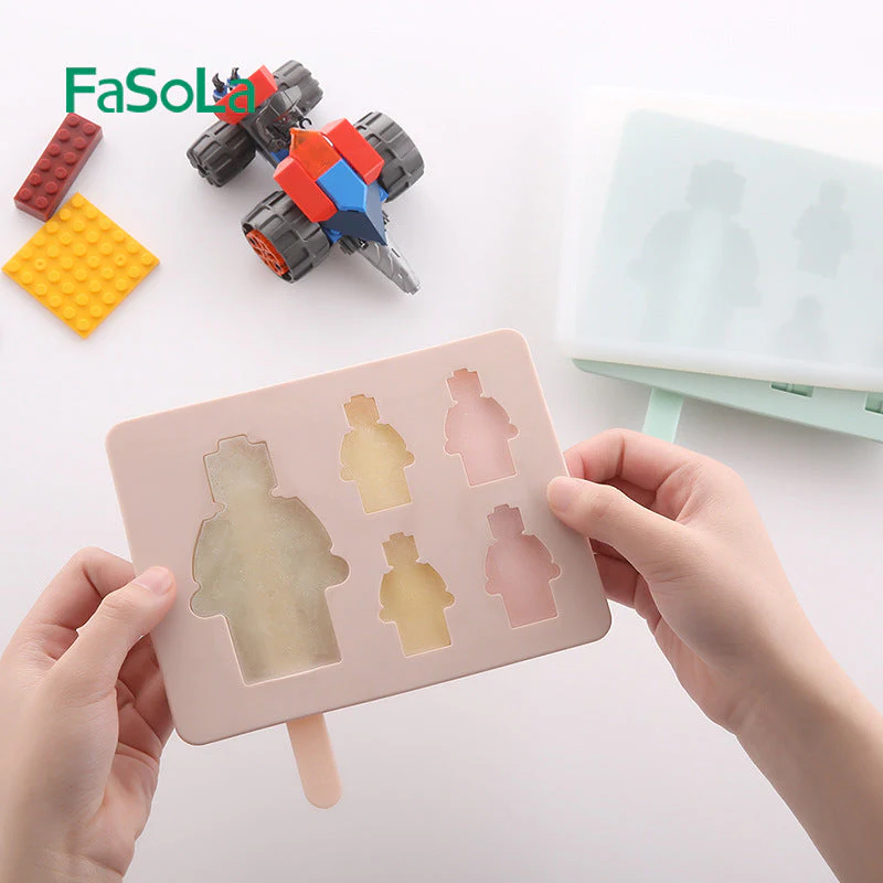 FaSoLa Large Regular Cartoon Shaped Ice Cream Mould in Lotus Pink - Food Grade Silicone with Lid, 13.5*7*2.5cm X3 - Image 4