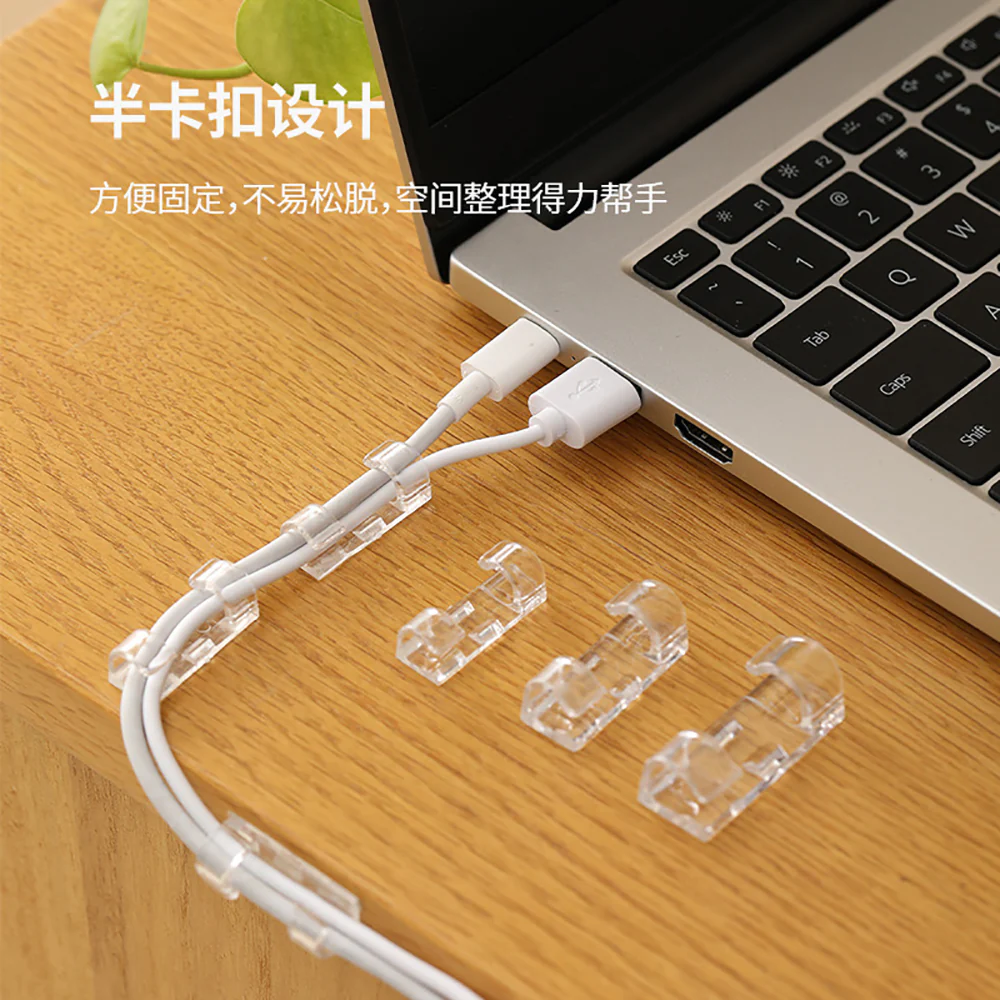 Fasola Large Transparent Cable Organizer Clips - Pack of 16 - Image 2