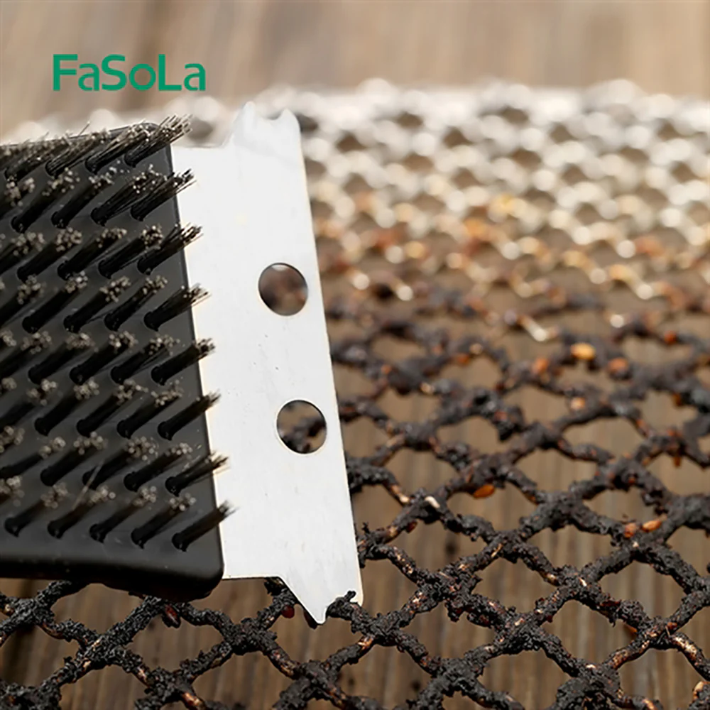 FaSoLa Long Handle BBQ Cleaning Brush - Black - Image 3