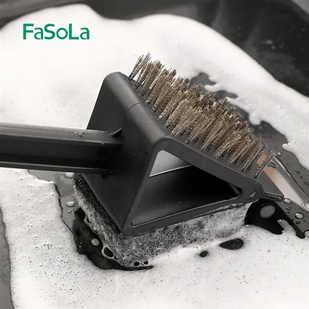 FaSoLa Long Handle BBQ Cleaning Brush - Black - Image 4