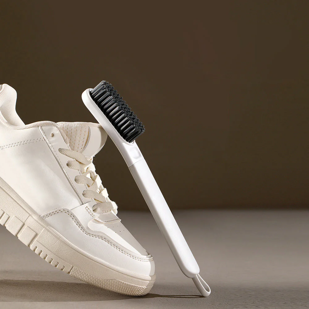 FaSoLa Long Handle Non-Slip Shoe Brush - White and Gray - Image 2